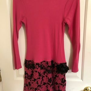 Bonnie Jean pink and black floral dress